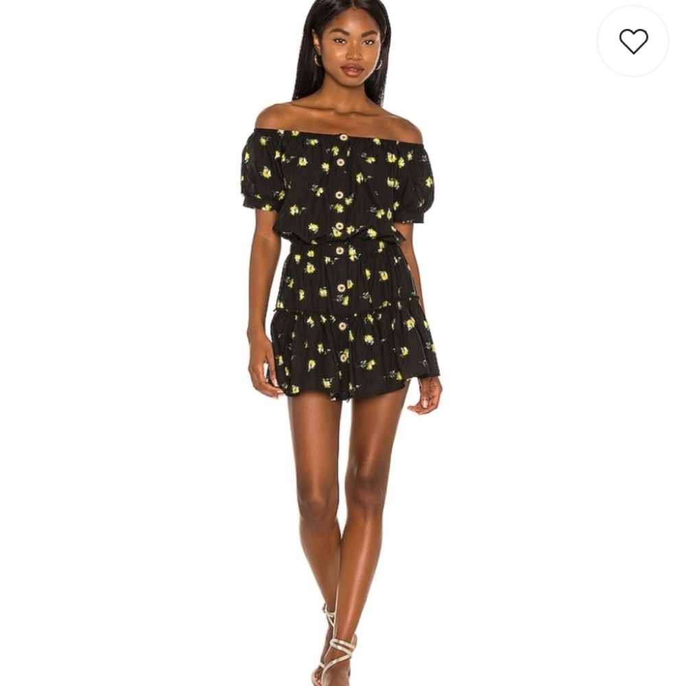 NWOT Revolve Eberjey Black Floral Mini Dress M